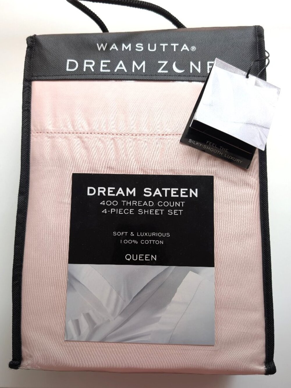 Wamsutta Dream Zone QUEEN Sheet Set 400 TC 100% Cotton Dream Sateen Pink NEW